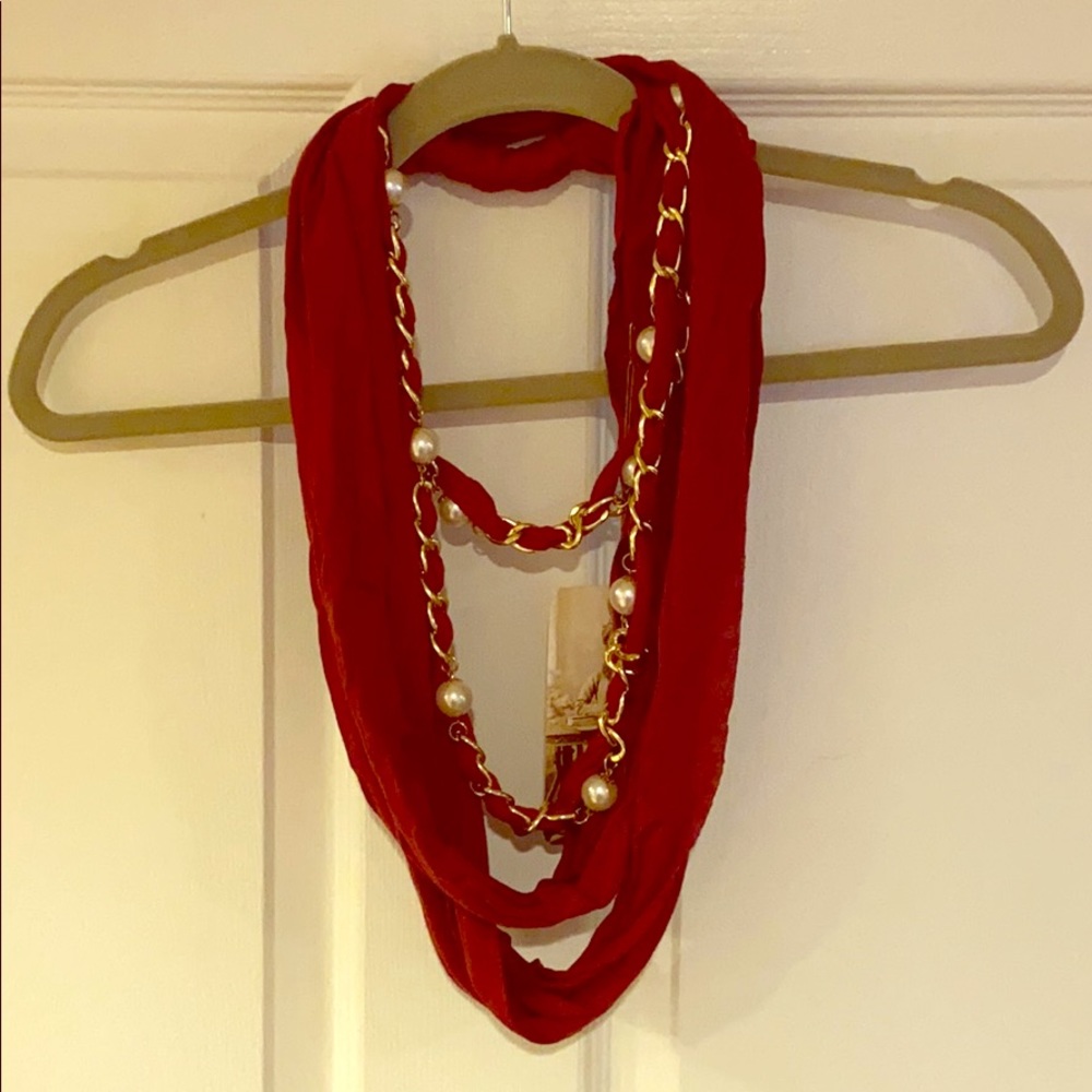 Red Amrita Singh fashion scarf